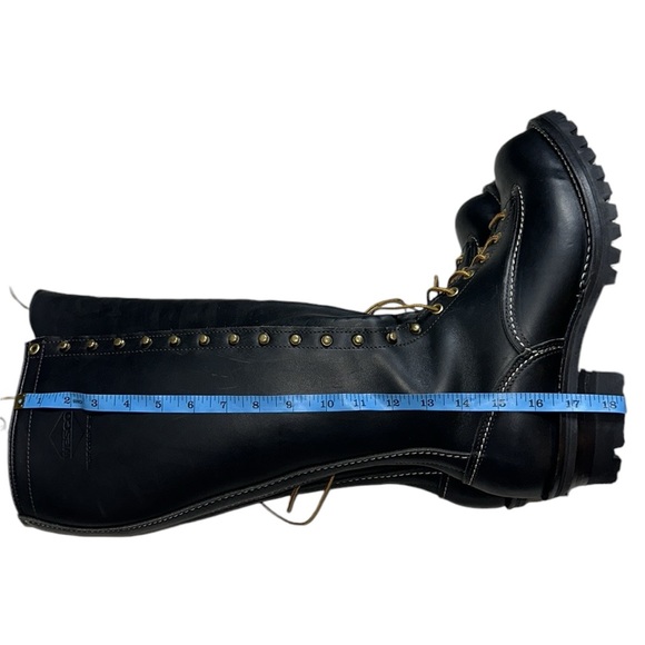 WESCO HIGHLINER 16” #100 VIBRAM LUG SOLE LACE UP MEN’S BOOTS SIZE 9 WIDE CALF - Picture 16 of 17